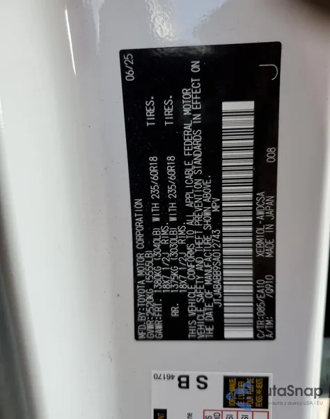 2025 Lexus Rz 300E from USA, damaged, VIN JTJABABB9SA012743